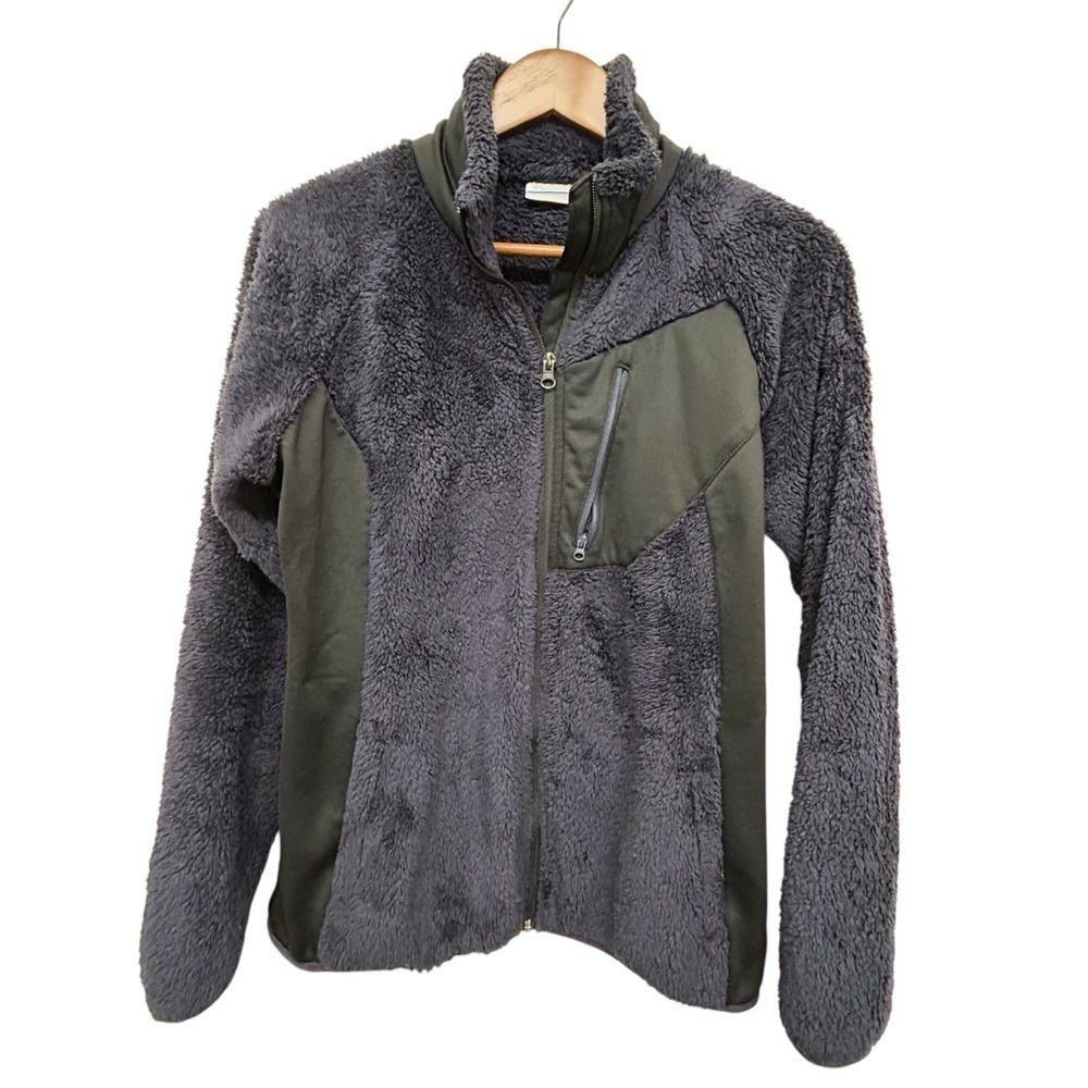 Columbia Blue Double Plush Teddy Full Zip Fleece Women’s Jacket - L
